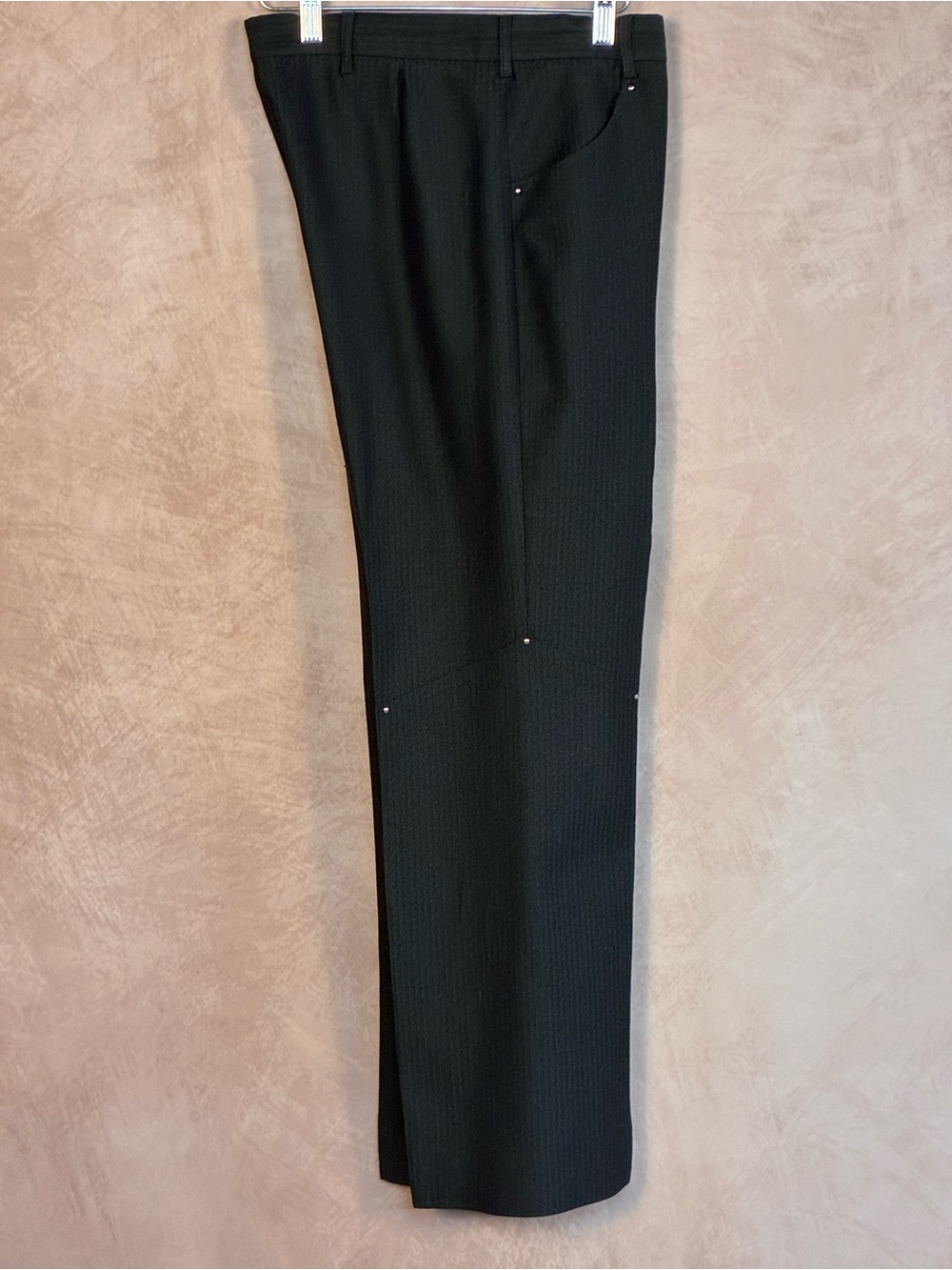McQueen Made in Italy Pinstripe Trousers Mens Wool Blend Straight Leg